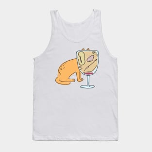 Red Wine And Cat Tank Top